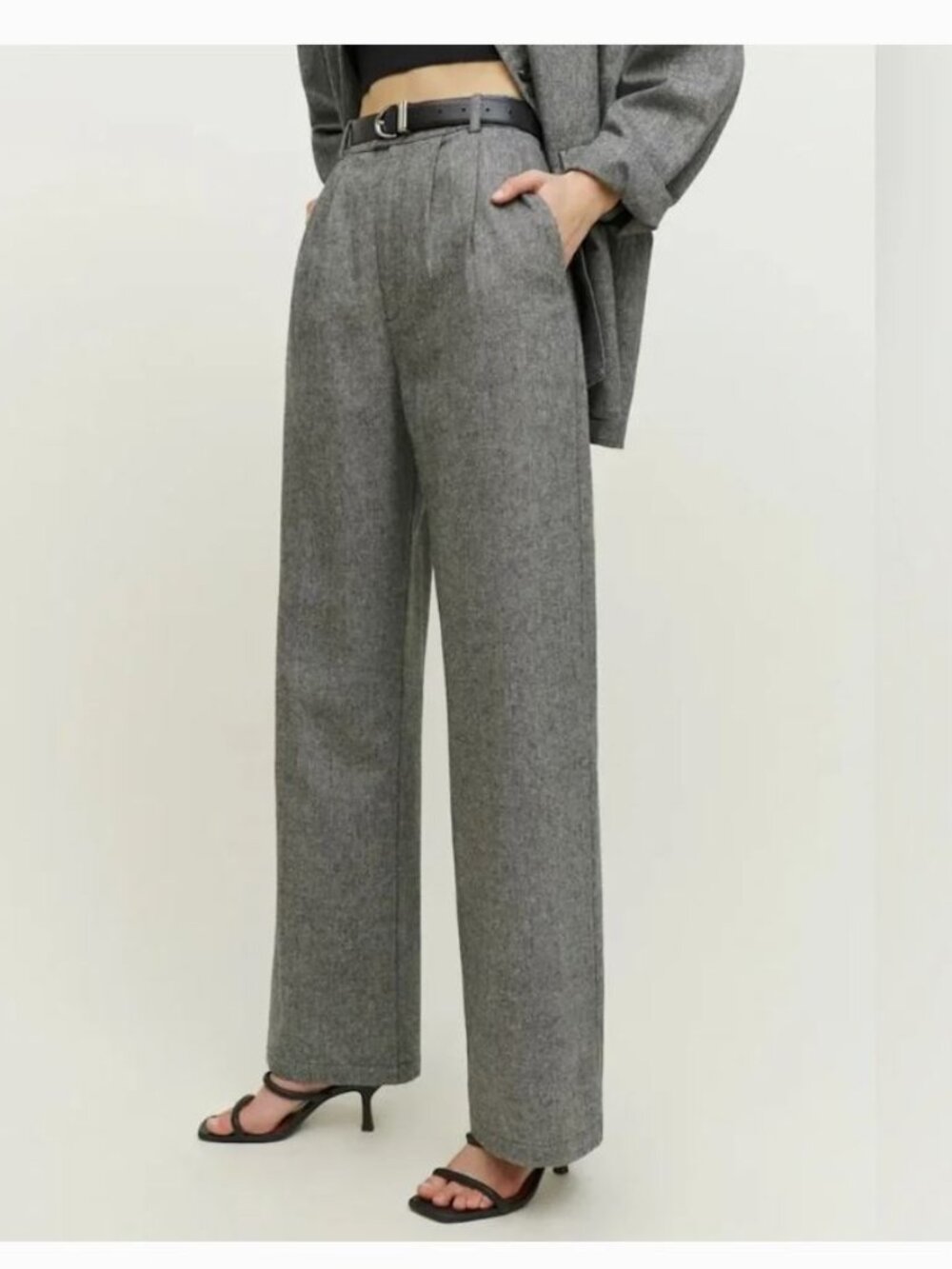 Reformation Pleated Wide Leg Pants Trouser Sz 6 Old Money Minimalist Academia